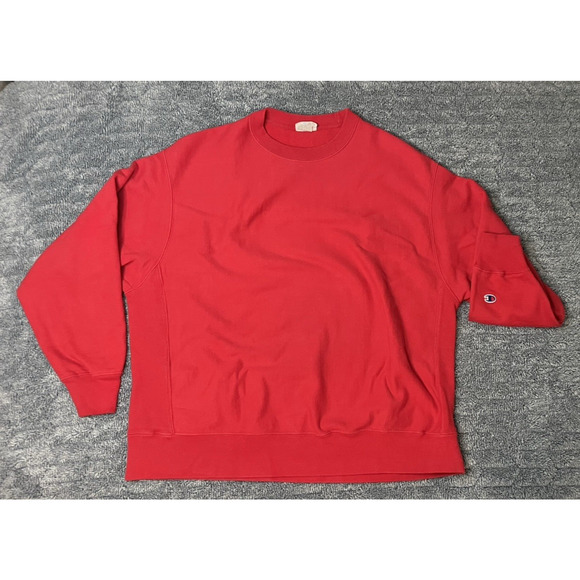 Champion Reverse Weave Crewneck Sweatshirt Men’s Size 2XL Red Athletic Jumper - Picture 3 of 10